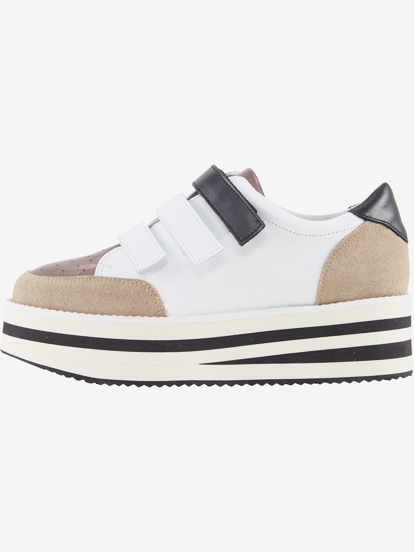 Baskets cuir nappa vachette et matière synthétique