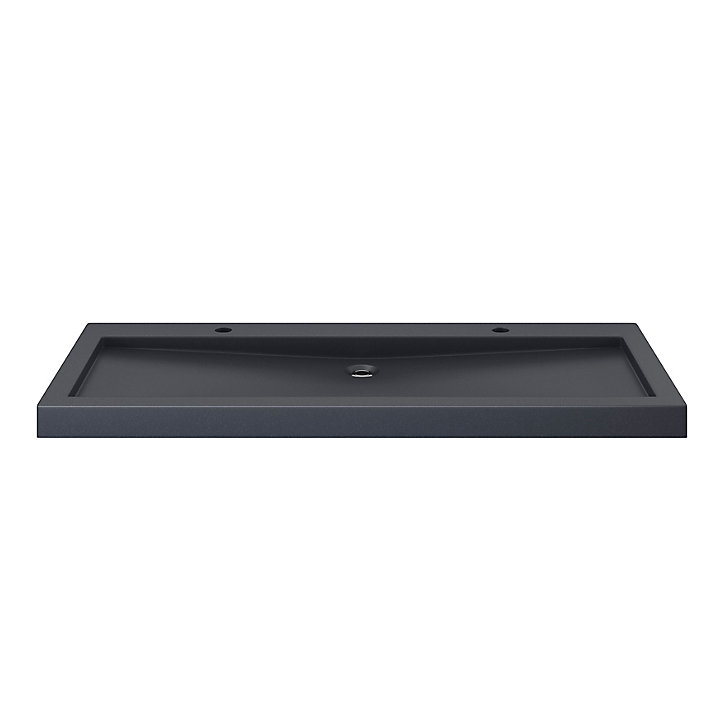 Plan vasque en résine noir Harmon 120 cm