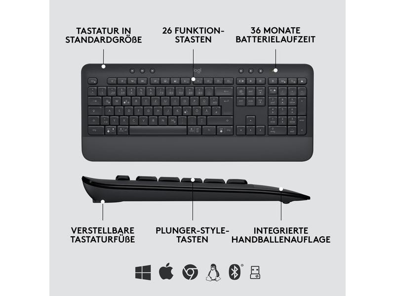 Logitech Tastatur-Maus-Set MK650 Combo for Business Kabelloses Tastatur-Maus-Set für Unternehmen