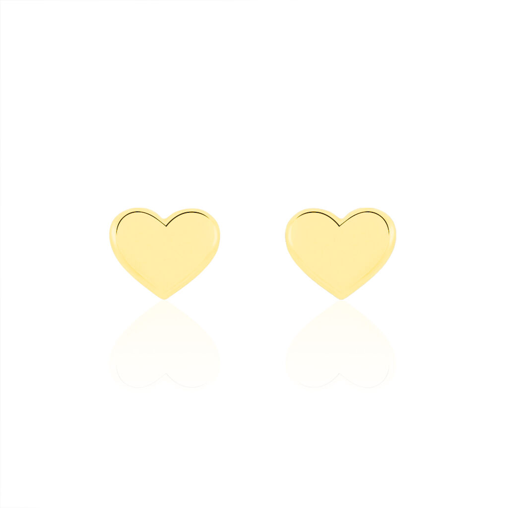 Boucles D'oreilles Puces Aricia Coeur Or Jaune