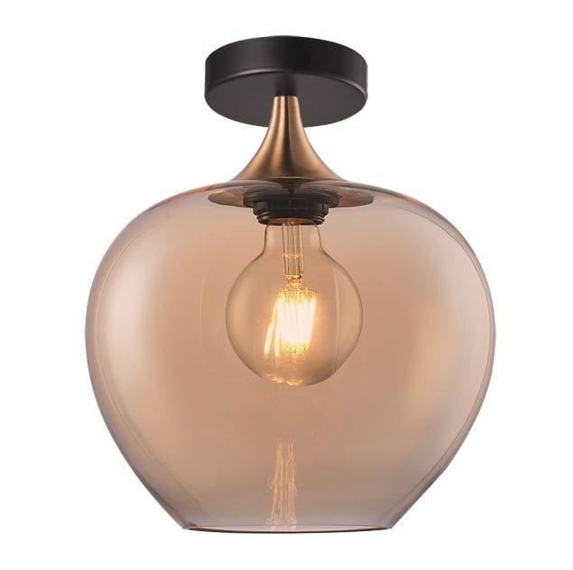 Freelight Freelight Plafondlamp Fresu Amber Glas Ã 24cm Fitting E27