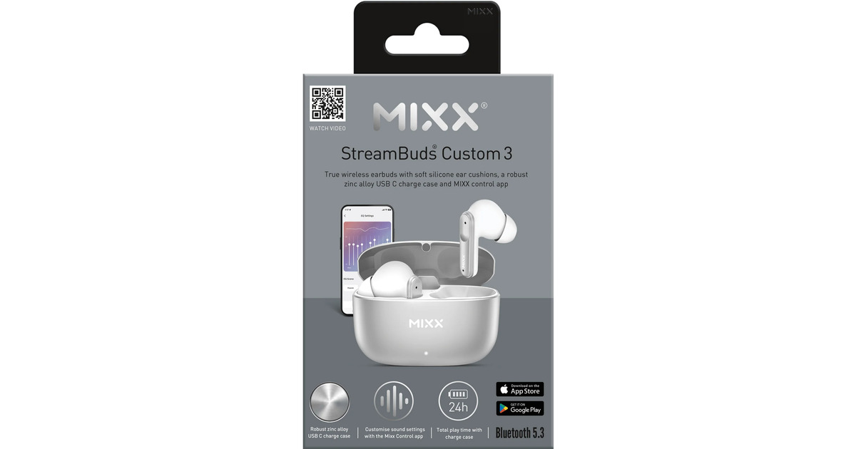MIXXStreamBuds Custom 3 True Wireless Earbuds  headset  (Zilver)