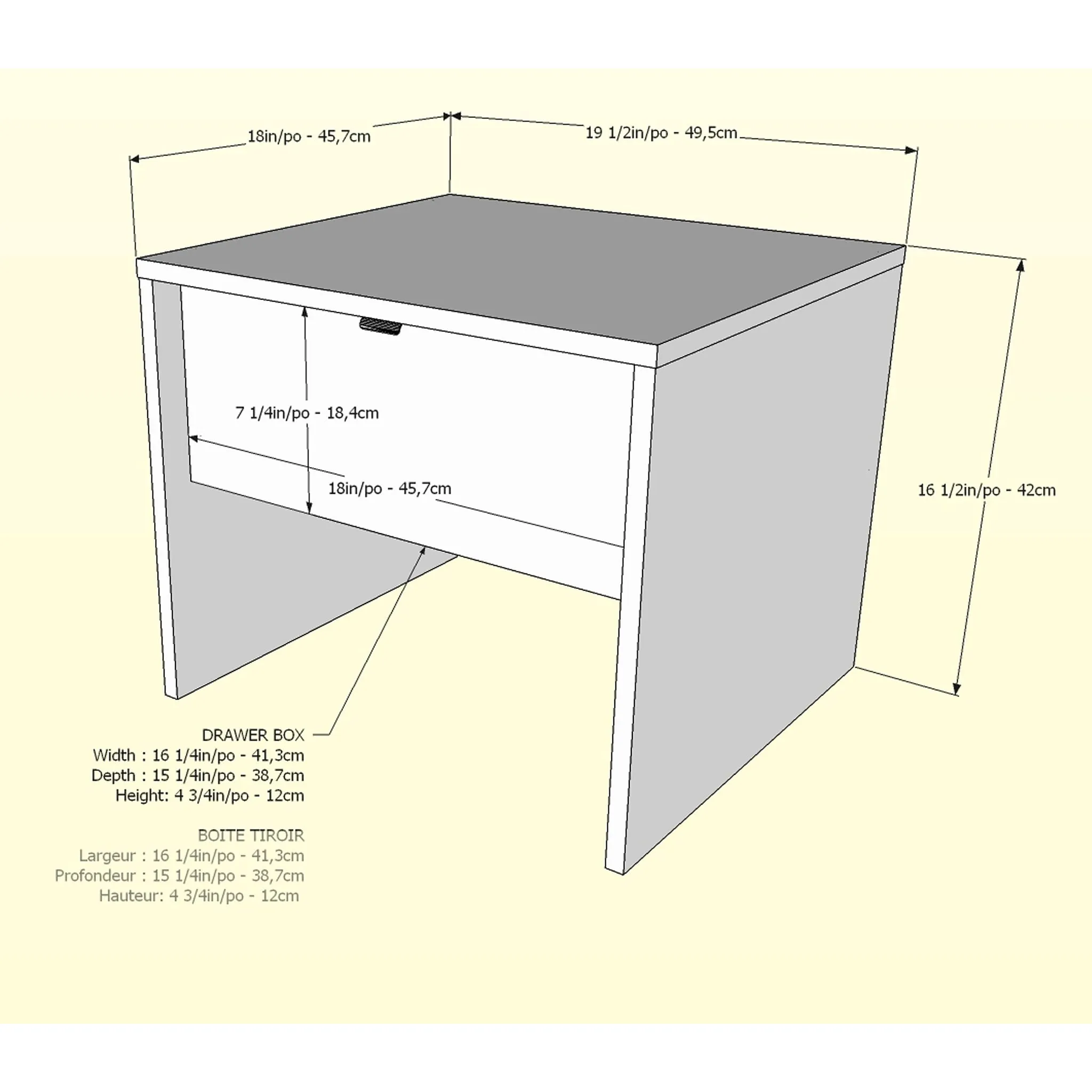 Nexera Table de Nuit Celeste - Noir et Ébène