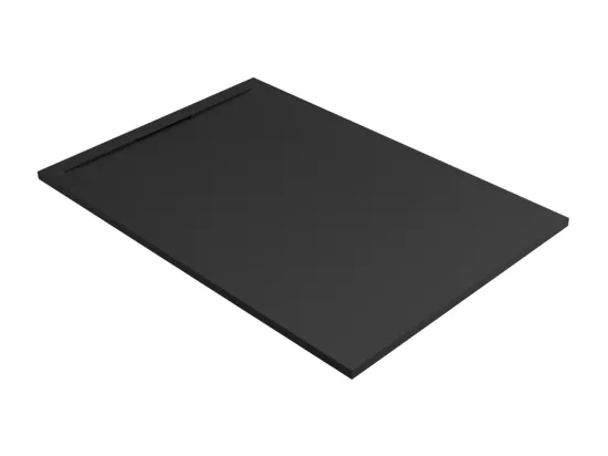 Receveur de Douche Extraplat RAGNAR Noir 90x90x3cm - Texture Ardoise 75% Minéral, Antidérapant, Antibactérien, LAVABERG