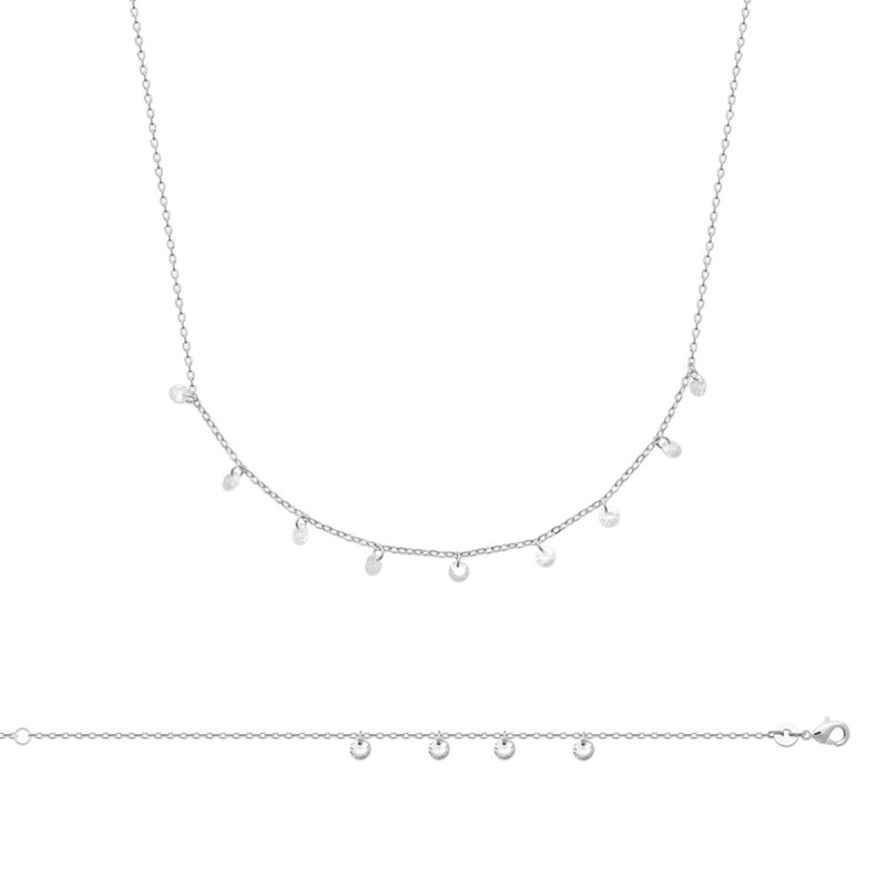 Collier Femme - Argent 925 - Oxyde de zirconium - Longueur : 45 cm