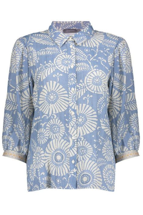 Geisha blauwe dames blouse