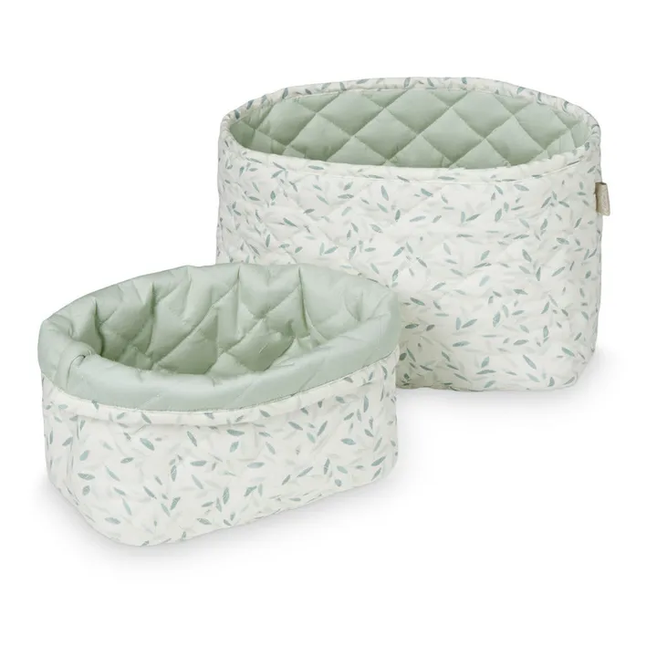 Cam Cam Panier de rangement Green Leaves - Set de 2 | Sauge