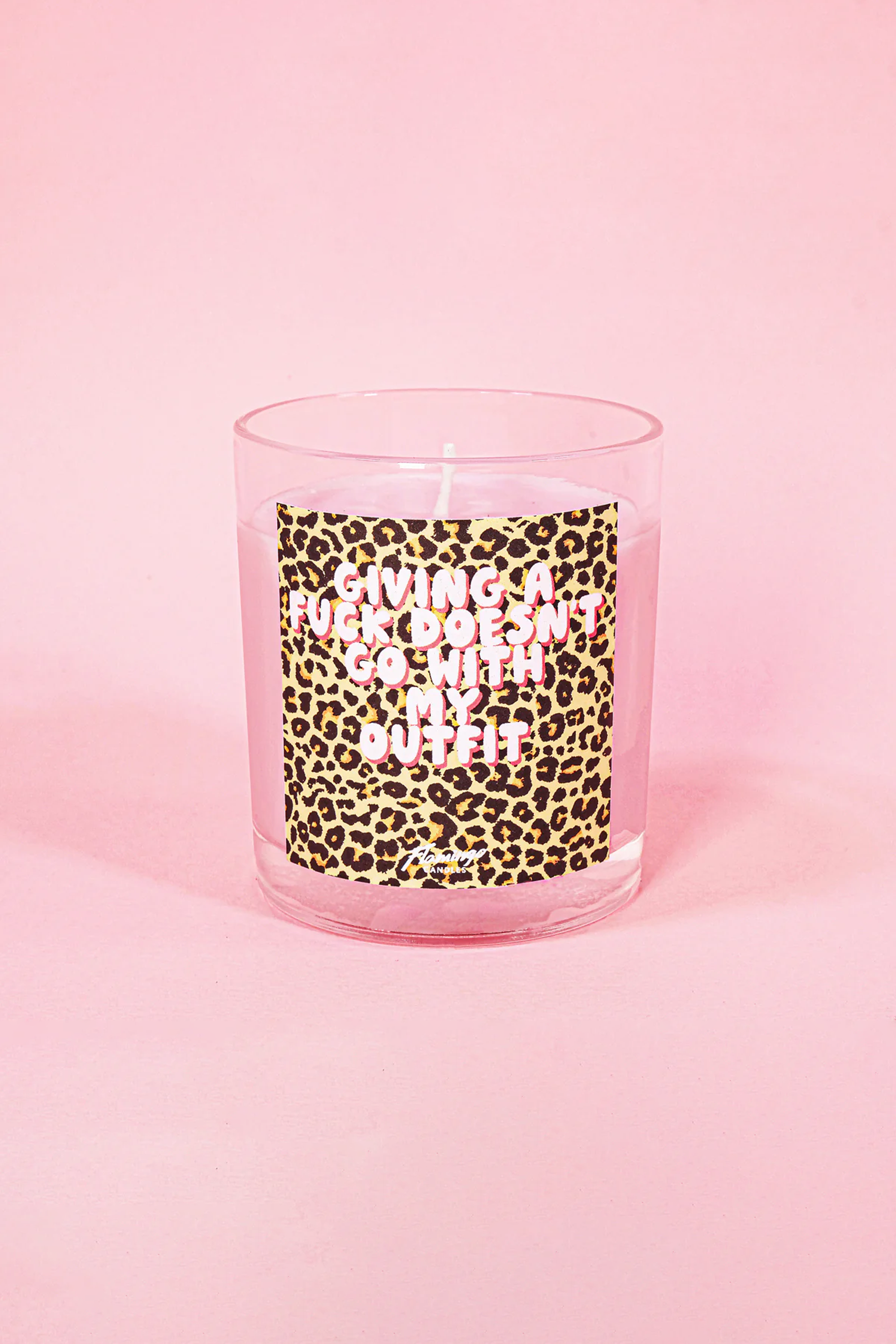 FLAMINGO CANDLES Bougie MAPLE & VANILLA GIVING A FUCK DOESN'T GO WITH MY OUTFIT LEOPARD PRINT CANDLE Rose