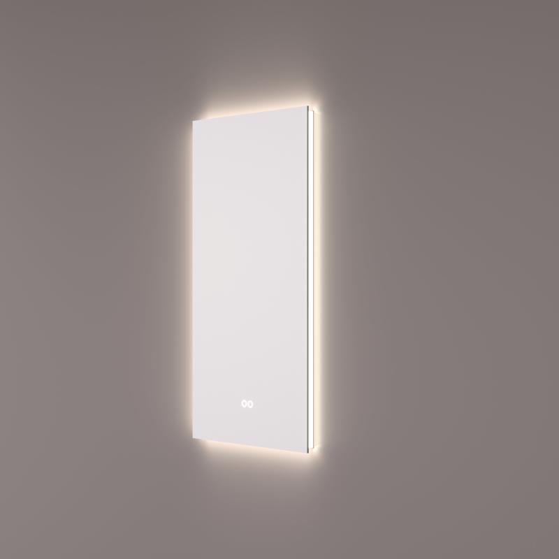 Hipp design 12501 rechthoekige spiegel 40x80cm met indirecte LED verlichting en spiegelverwarming