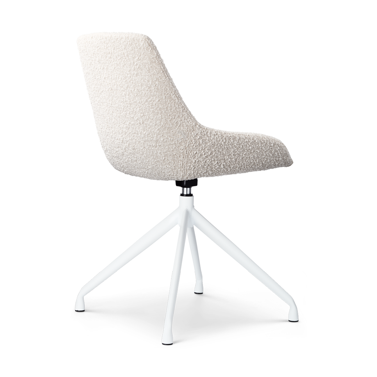 Eetkamerstoel Nola-Isa bouclé beige - wit onderstel