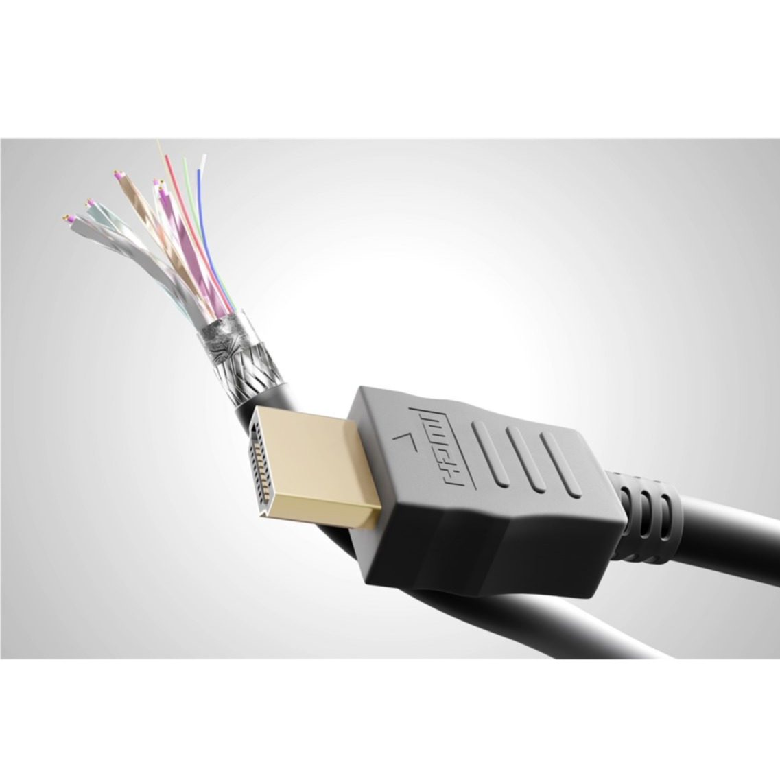 (0.5m) Ultra Highspeed 3D / 8K FullHD HDMI 2.1 Kabel mit Ethernet Audio/Video Verbindungskabel (41081) - Schwarz