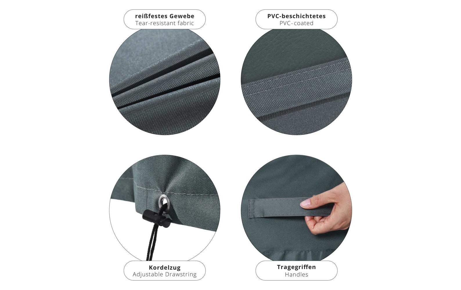 Gartenmöbelabdeckhaube Grill - 183 x 68 x 133 cm 280 g/m²Wasserdichte Grillabdeckung für Gartenmöbel