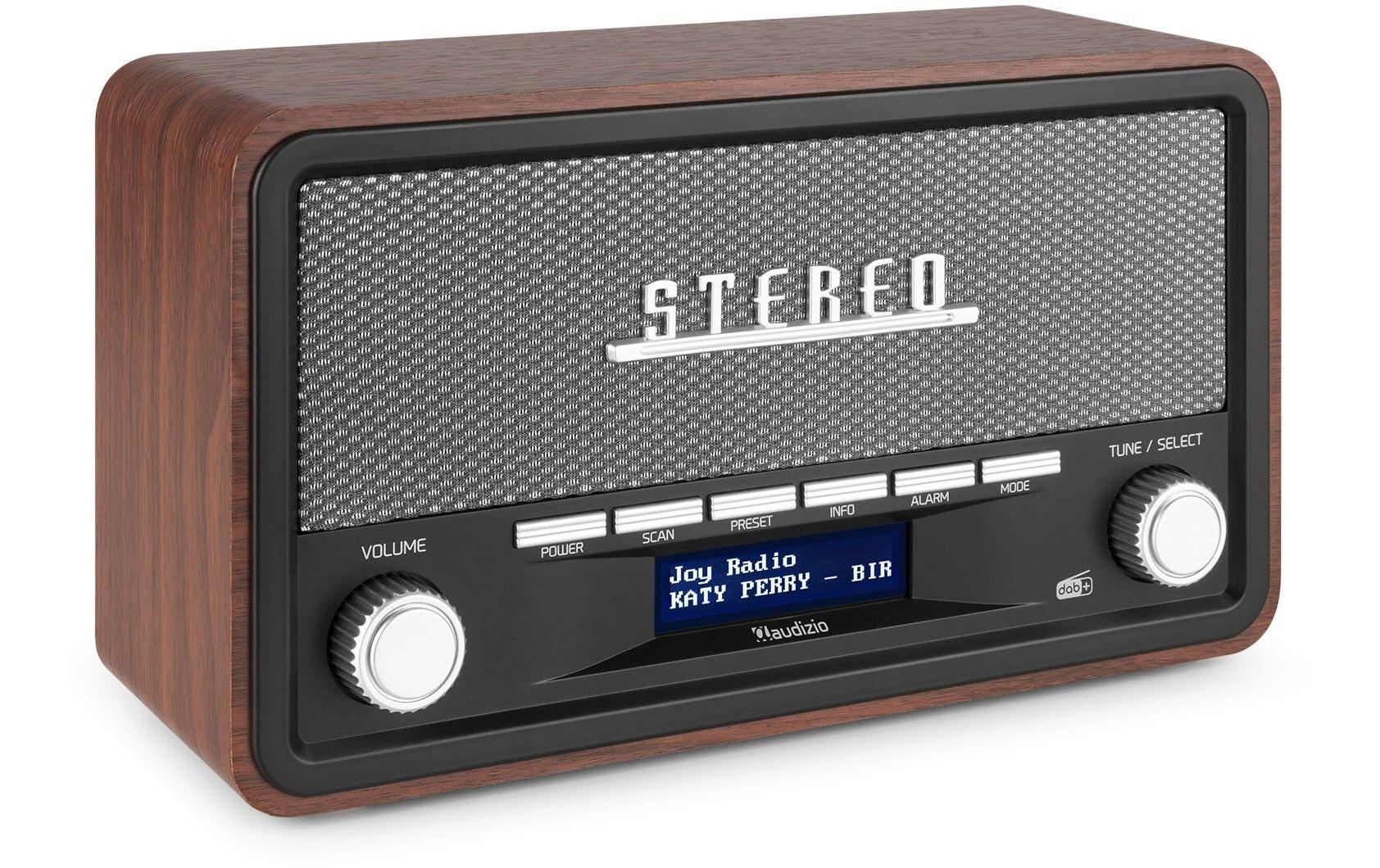 DAB+ Radio Foggia GrauDigitalradio im Retro-Design mit Stereo-Lautsprechersystem und Senderspeicherung