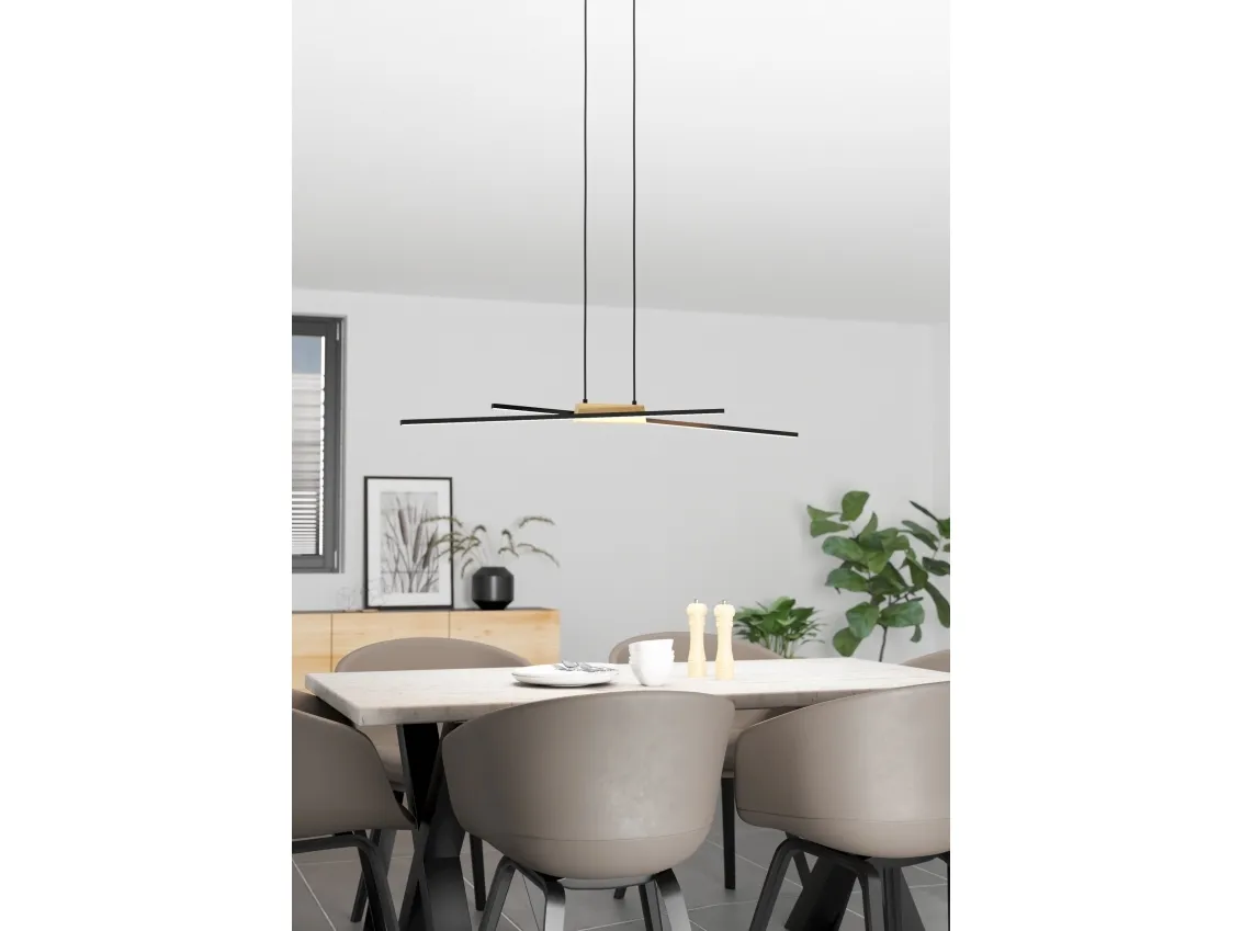 EGLO PANAGRIA LANGBORD 2L SORT/TRÆ FSC