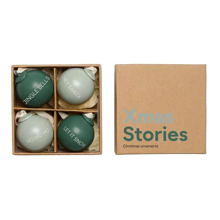 Design Letters - X-MAS Stories Deko-Anhänger, Ø 4 cm, lavender / faded rose (4er-Set)