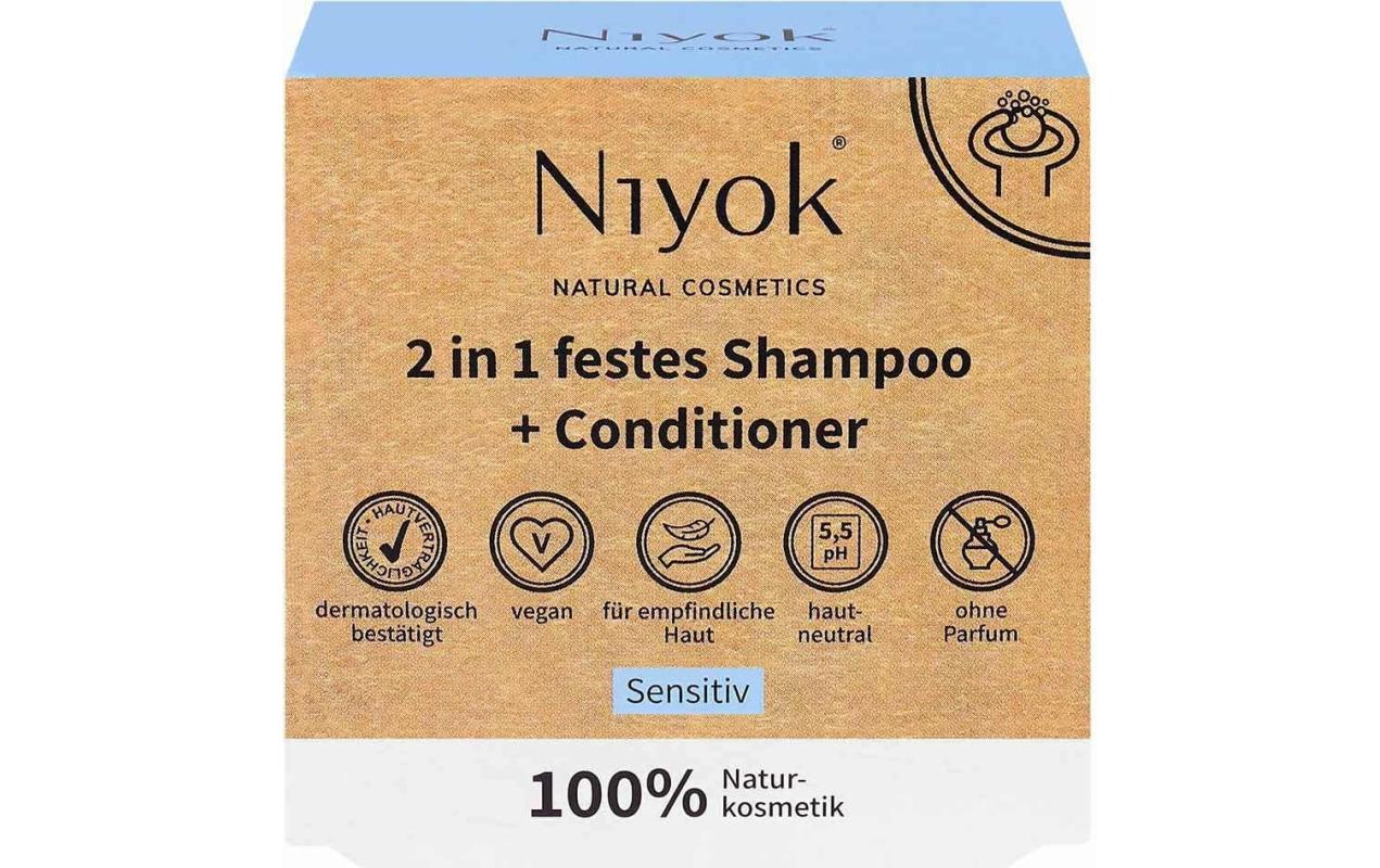 Festes Shampoo und Conditioner Sensitiv 80 gNatürliches 2 in 1 festes Haarshampoo ohne Duftstoffe für sensible Kopfhaut