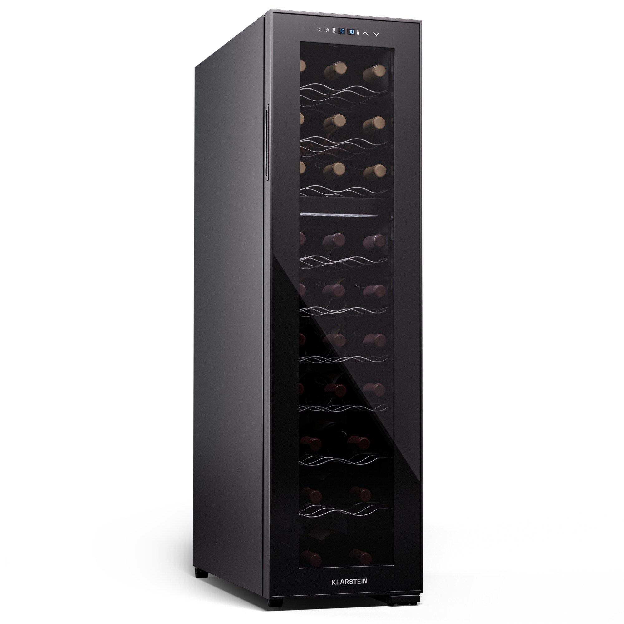 Shiraz 27 Duo Weinkühlschrank 2 Zonen 83L/27 Flaschen 5-18 °C Touch Schwarz 27 Flaschen 2 Kühlzonen