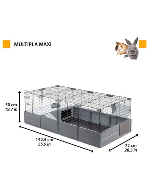 Ferplast Multipla Maxi - Dierenverblijf - 142.5x72x50 cm Grijs