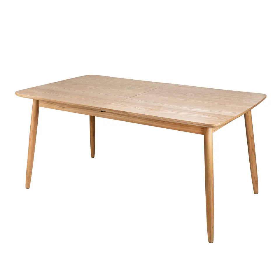 Uitschuifbare rechthoekige eettafel voor 6-8 personen van bruin