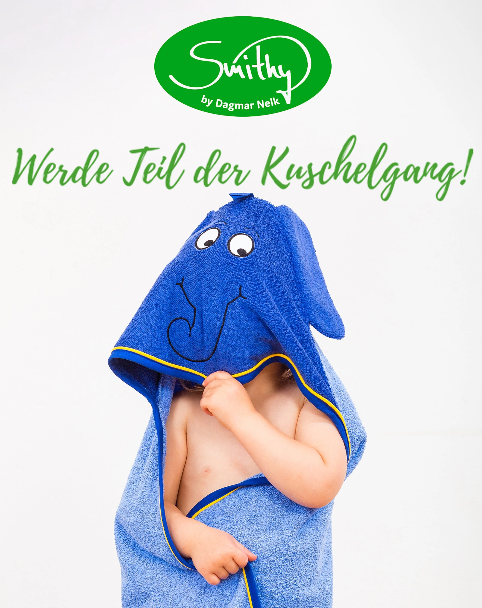 Kapuzenhandtuch ELEFANT (100x100) in blau