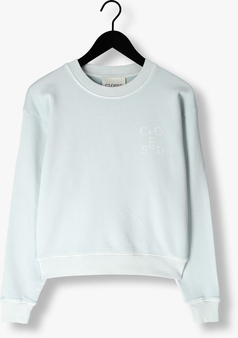 lichtblauwe closed sweater printed sweatshirt