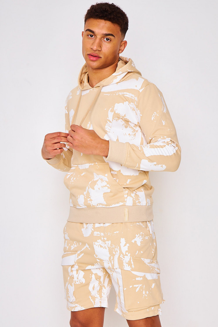 Sweat à capuche beige tâché / Project X - 2120200