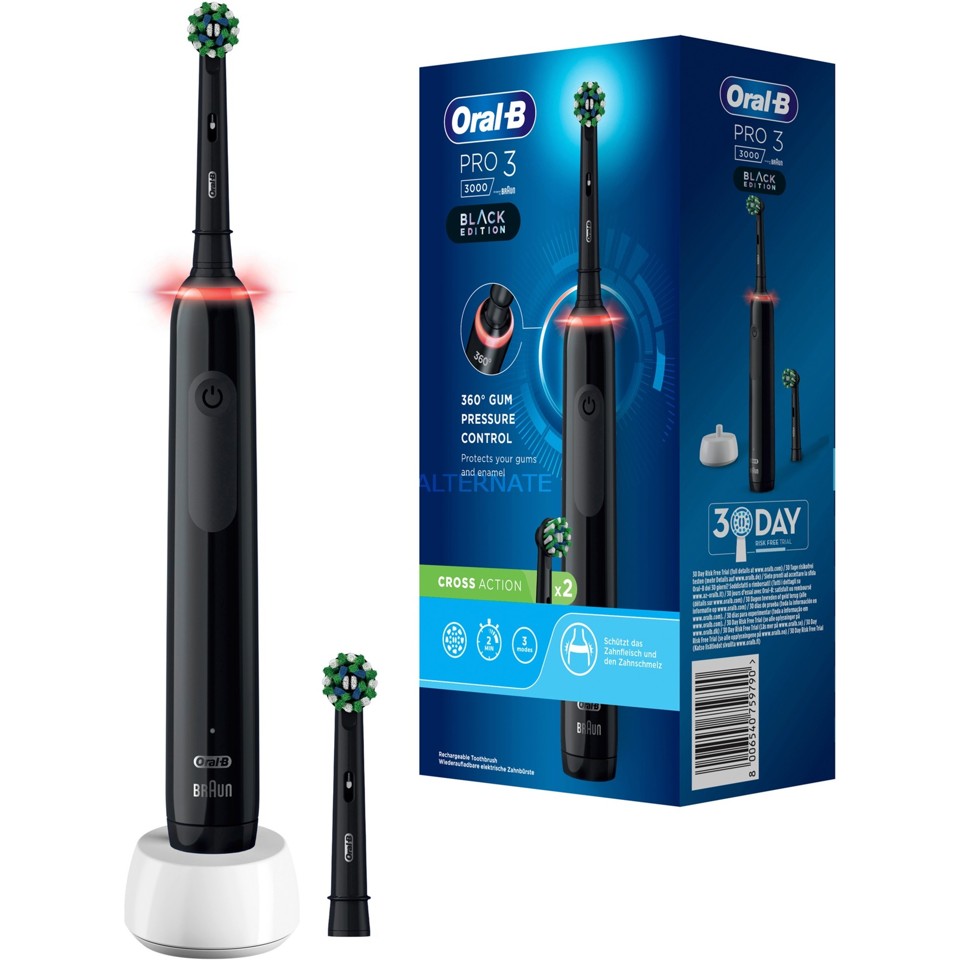 Oral-B - Pro 3 3000 Sort Elektrisk Tandbørste