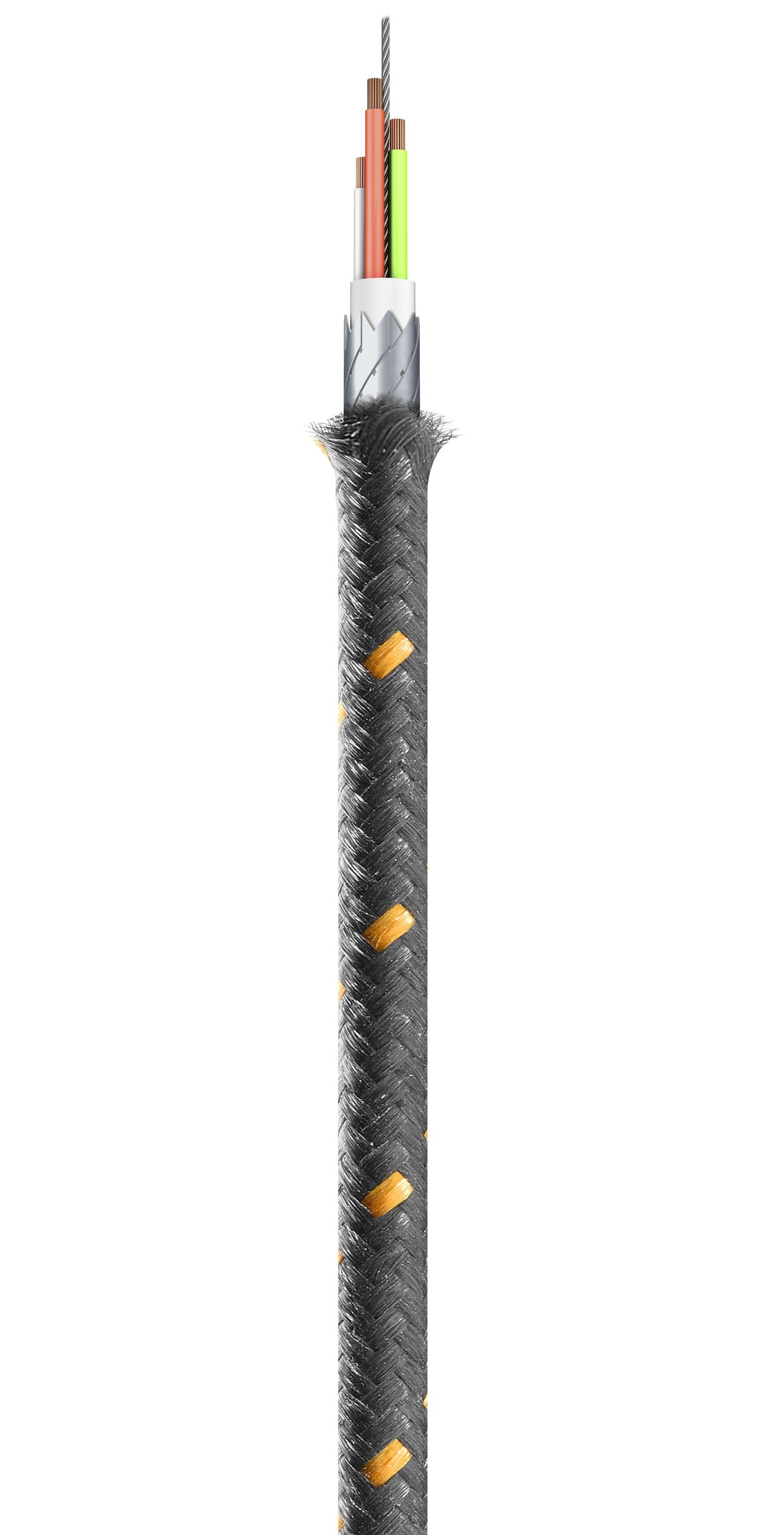(2m) Tetra Force MFi Nylon USB C auf Lightning Ladekabel PD Datenkabel (TETRACABC2LMFI2MK) - Schwarz / Orange