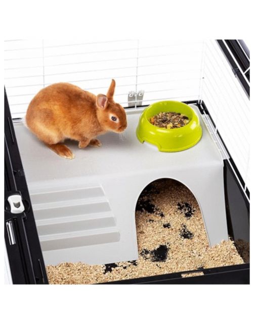 Ferplast Konijnenkooi Casita 100 - Dierenverblijf - 96x57x56 cm Zwart