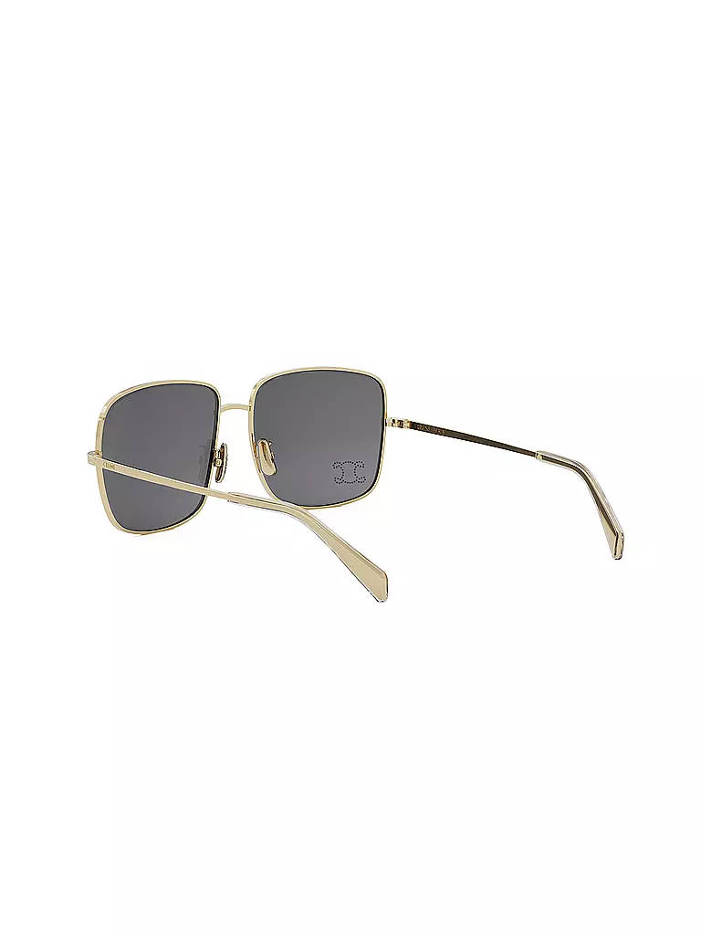 CELINE Rhinestone Triomphe goldene eckige Sonnenbrille gold