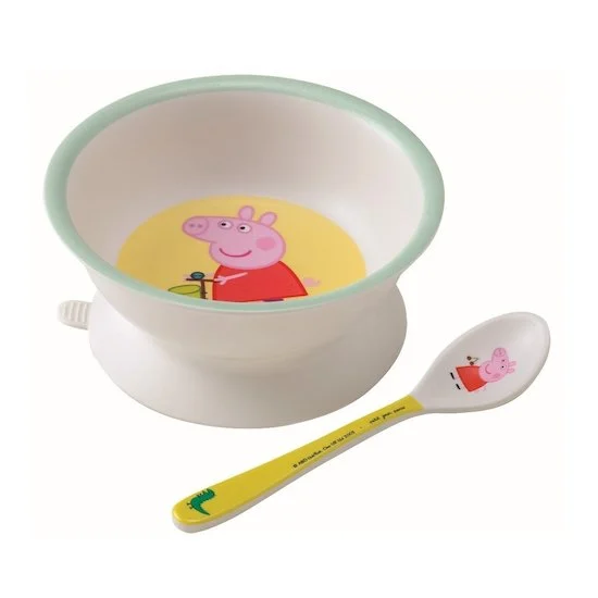 Bol ventouse + cuillère   Peppa Pig        de               Oball