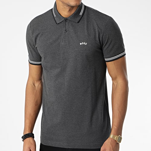 Polo Manches Courtes Paul Curved 50469245 Gris Anthracite Chiné