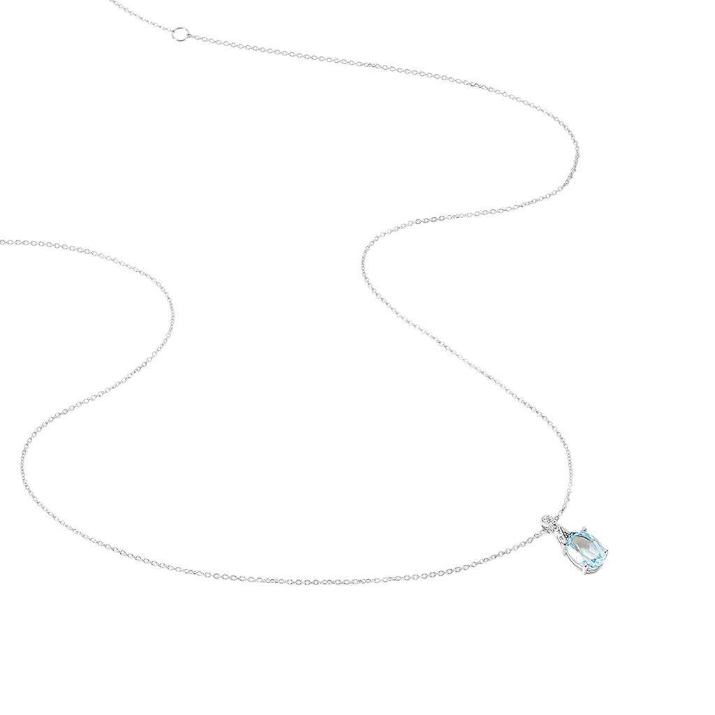 Collier Audea Or Blanc Topaze Et Oxyde De Zirconium