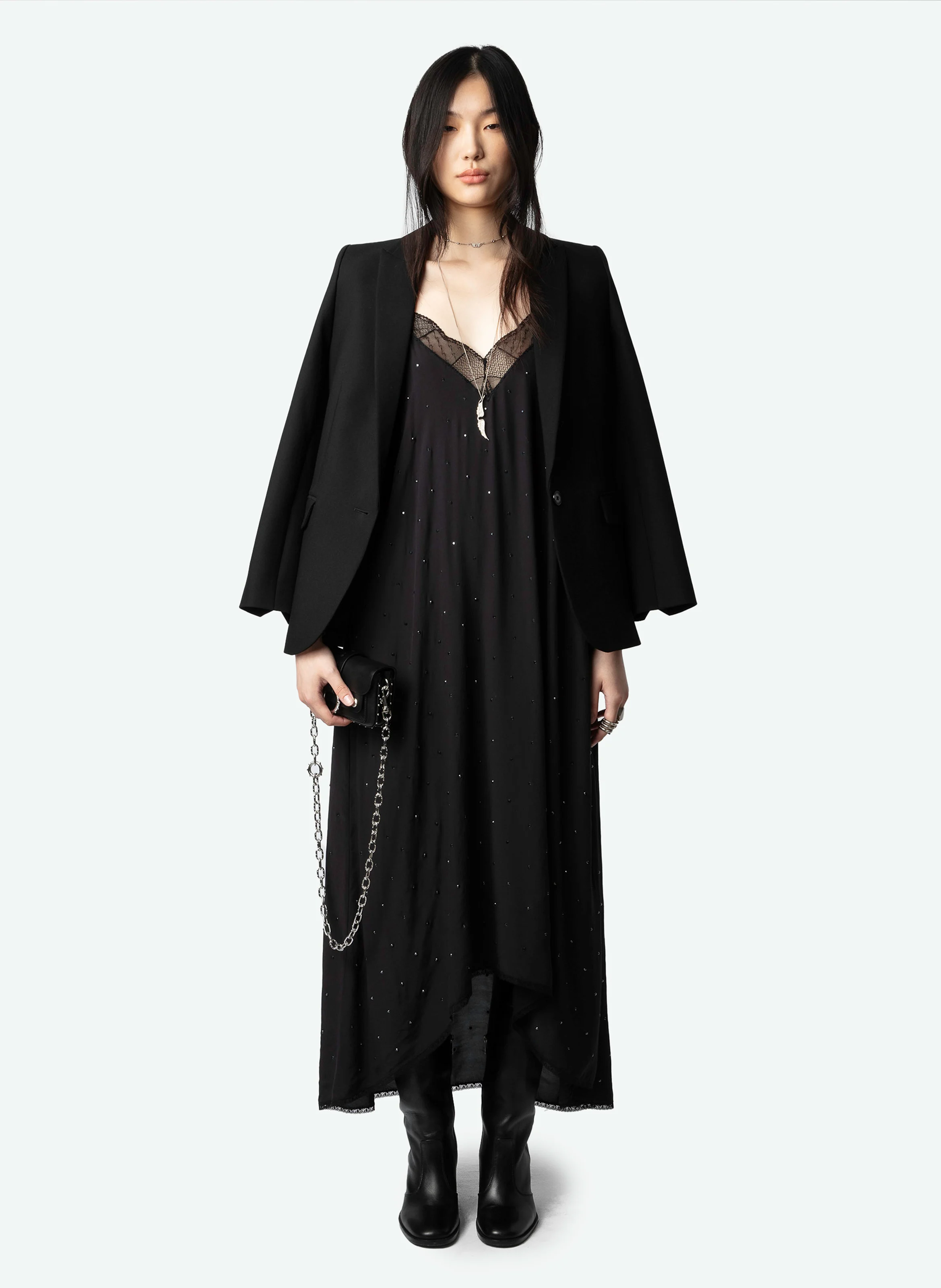 RISTY - Robe longue esprit lingerie | Bleu