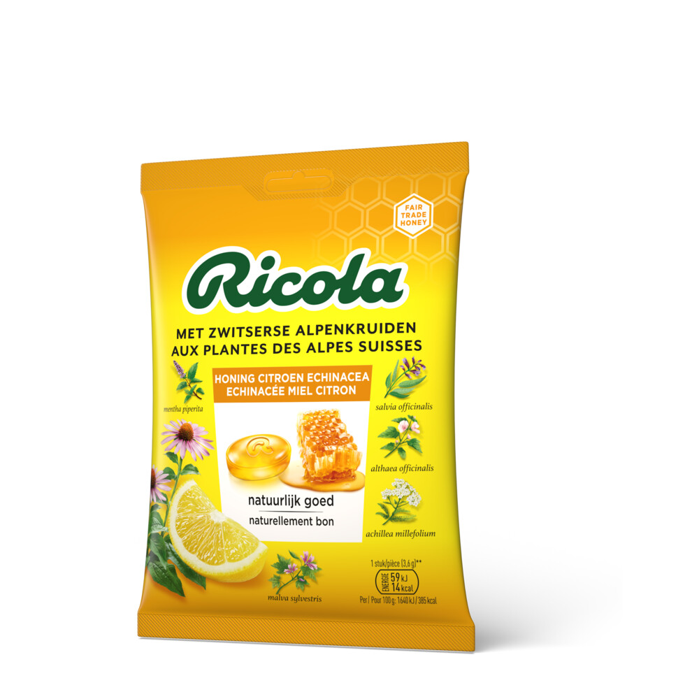 Ricola Keelpastilles Honing Citroen Echinacea Zakje75 gr
