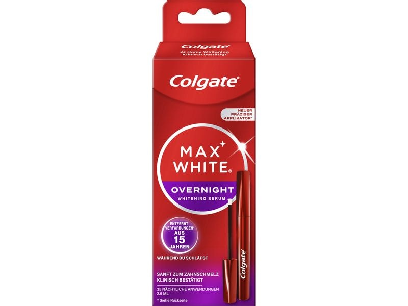 Colgate Bleaching Overnight Whitening Serum Abendliche Zahnpflege, hellt die Zähne während des Schlafes sichtbar auf