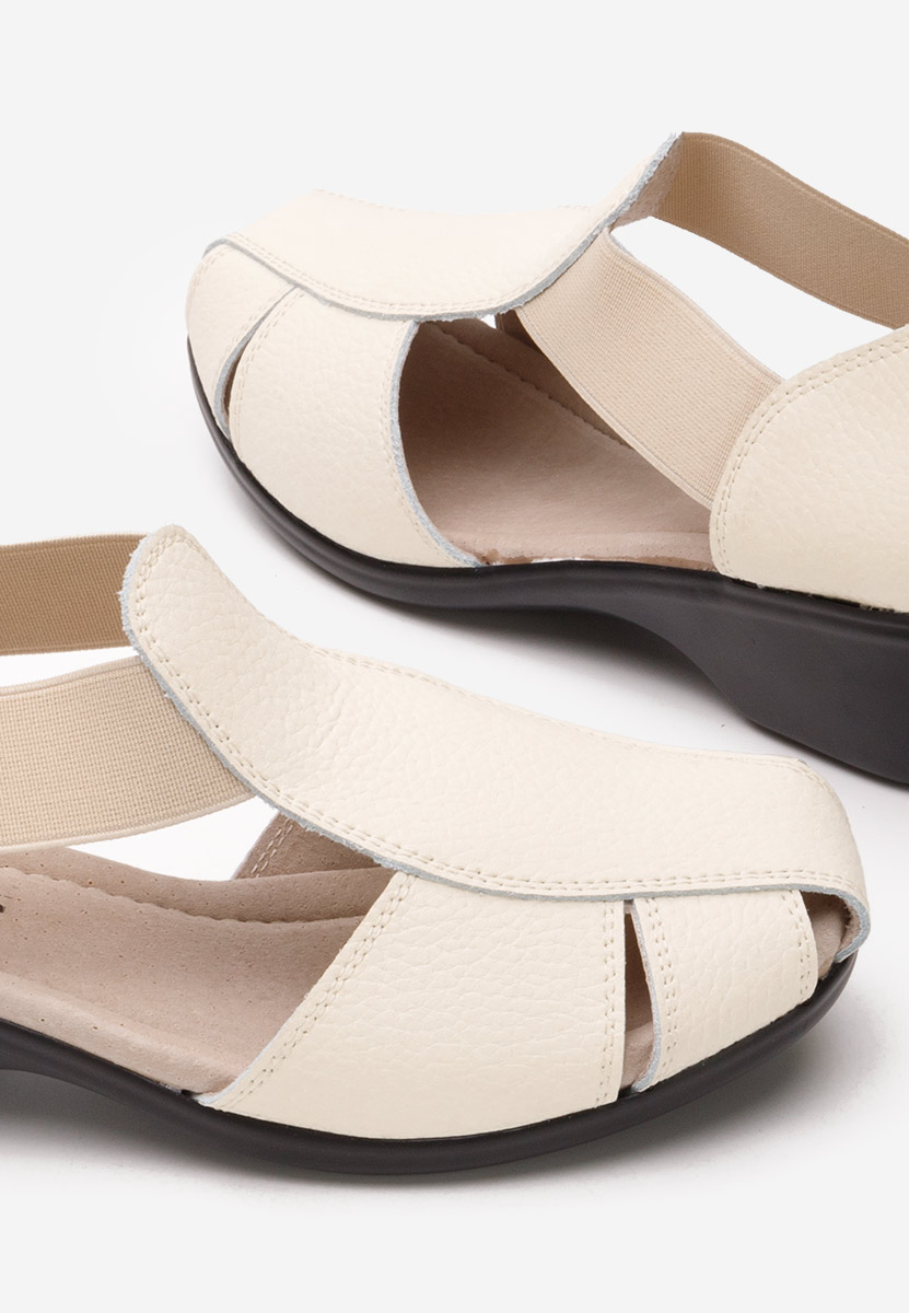 Sandales en cuir naturel beige Melona V3