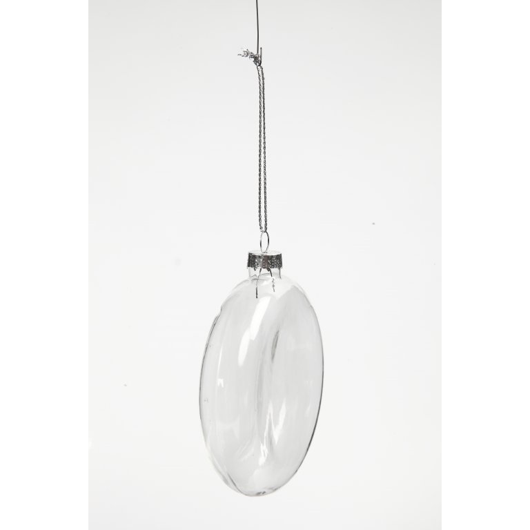 Glas Weihnachtsanhänger flach, farblos