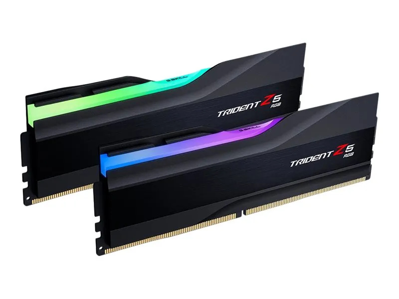 G.Skill Trident Z5 RGB - DDR5 - sæt - 32 GB: 2 x 16 GB - DIMM 288-PIN - 6000 MT/s / PC5-48000 - CL40 - 1.3 V - ikke bufferet - ikke-ECC - mat sort