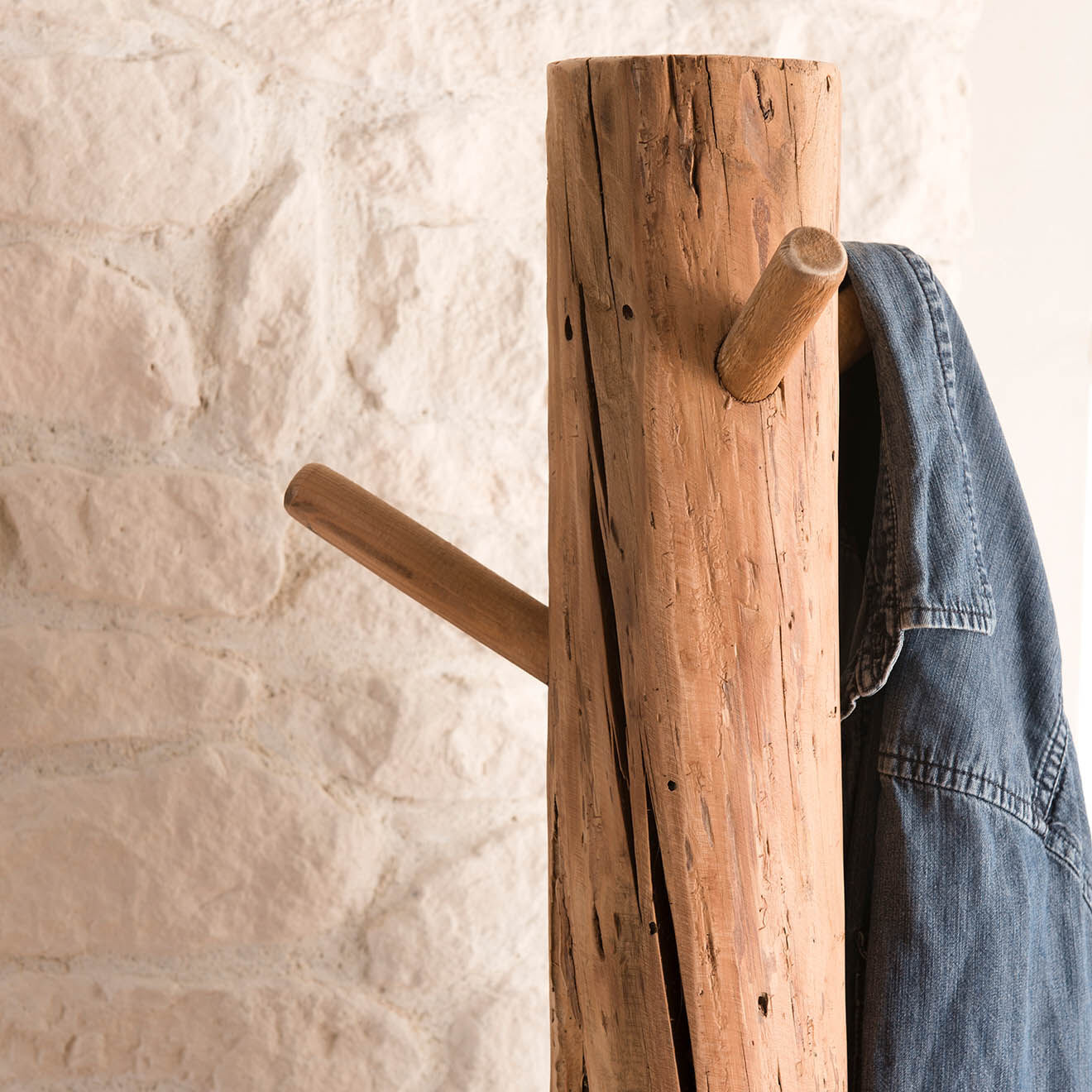 Macabane Porte-manteau Sandy bois naturel  - 45x45x181 cm