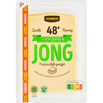 Jumbo Jonge Kaas 48+ Voordeelverpakking Plakken 400 g