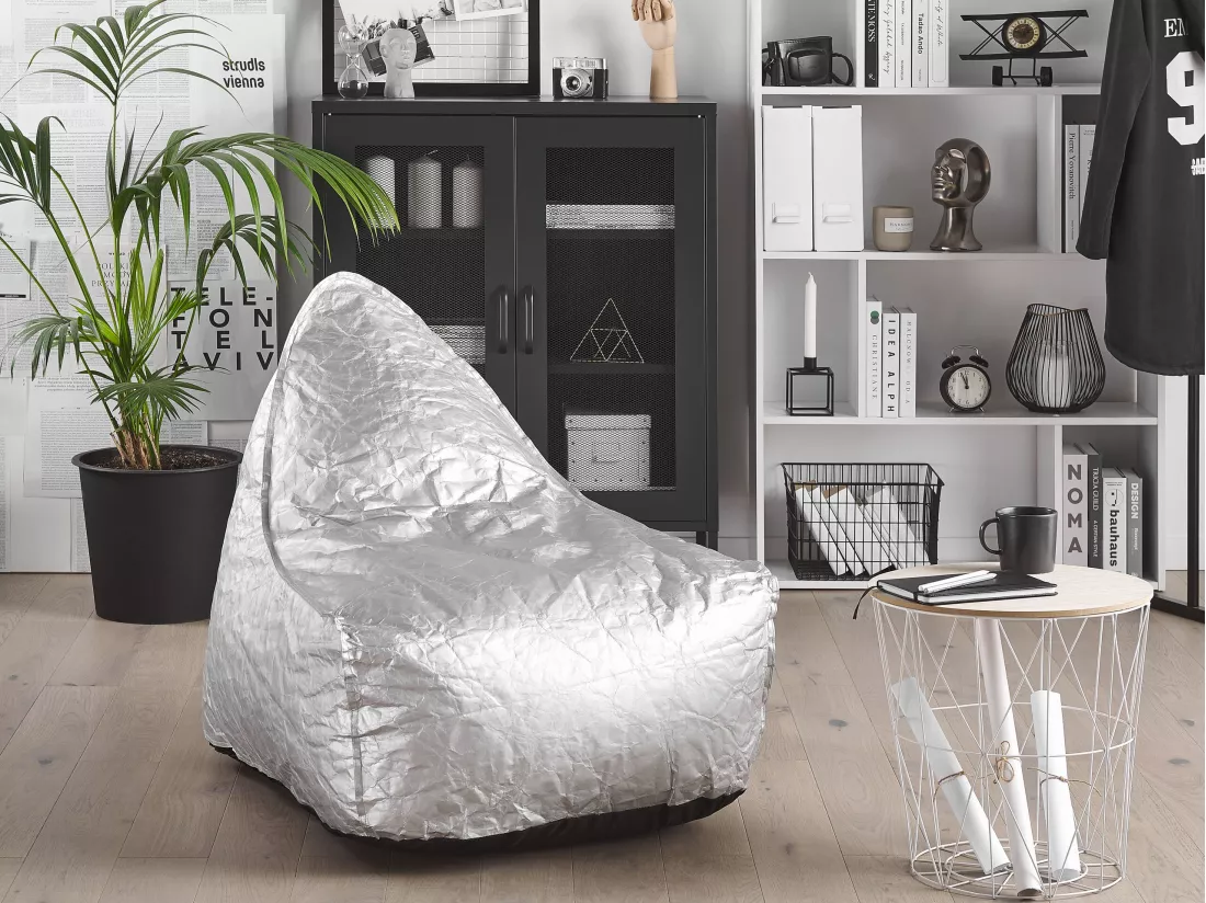Pouf poire 200 L DROP 63 cm 75 cm Argenté