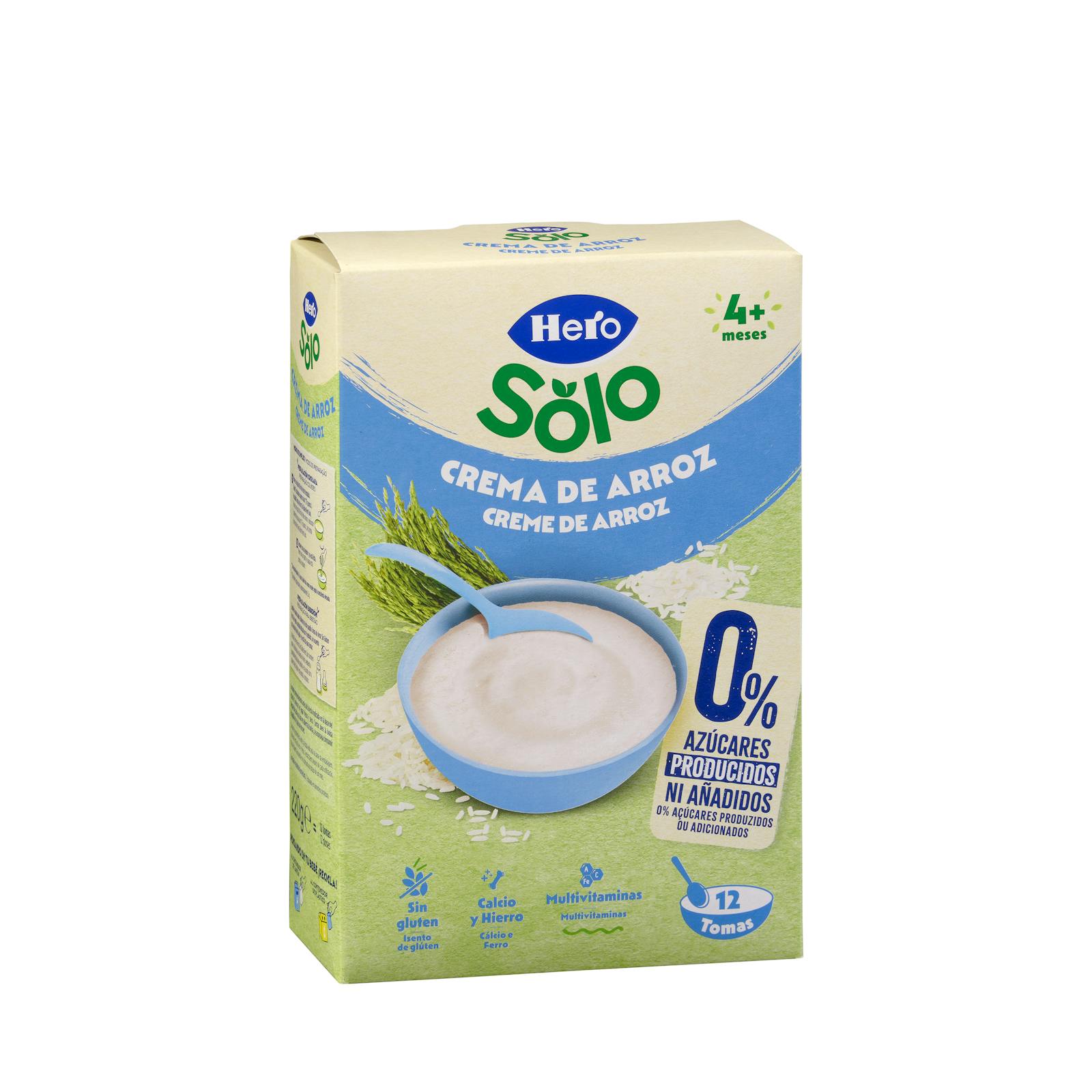 Porridge à la crème de riz sans gluten Hero Solo + 4 mois