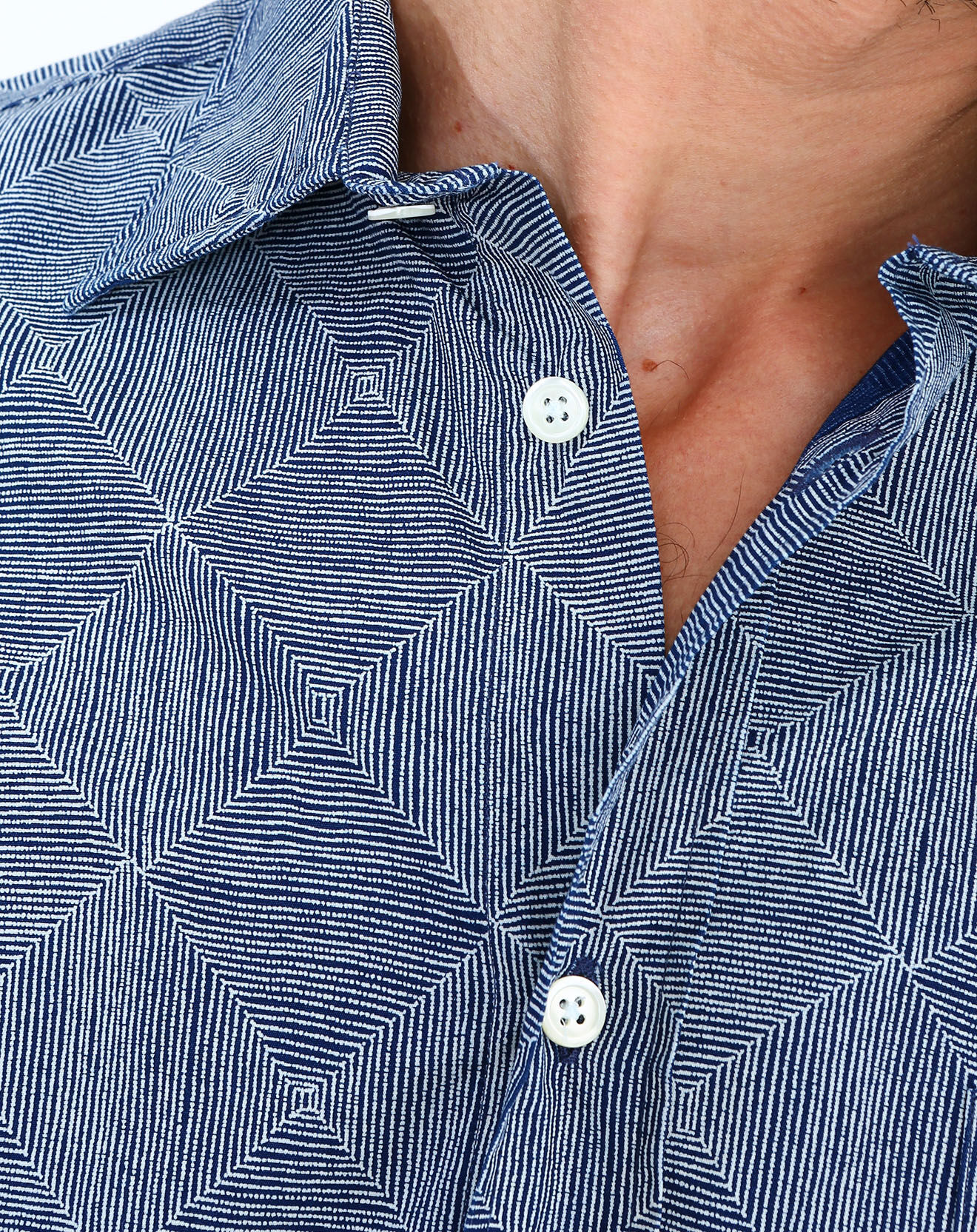 Hartford Chemise regular Dane imprimé bleu/blanc