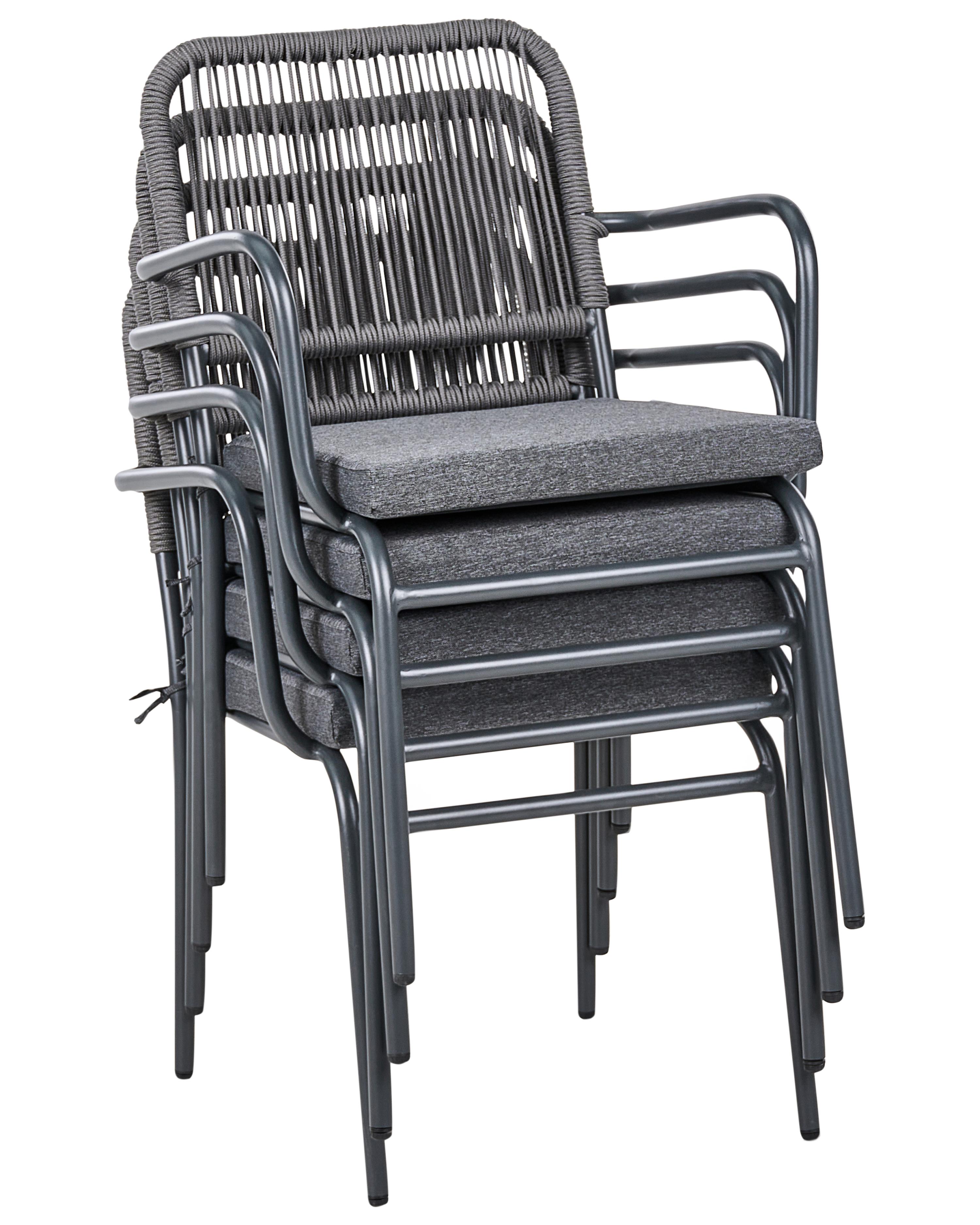 Set van 4 stoelen met zitkussen TACENO Metaal Grijs