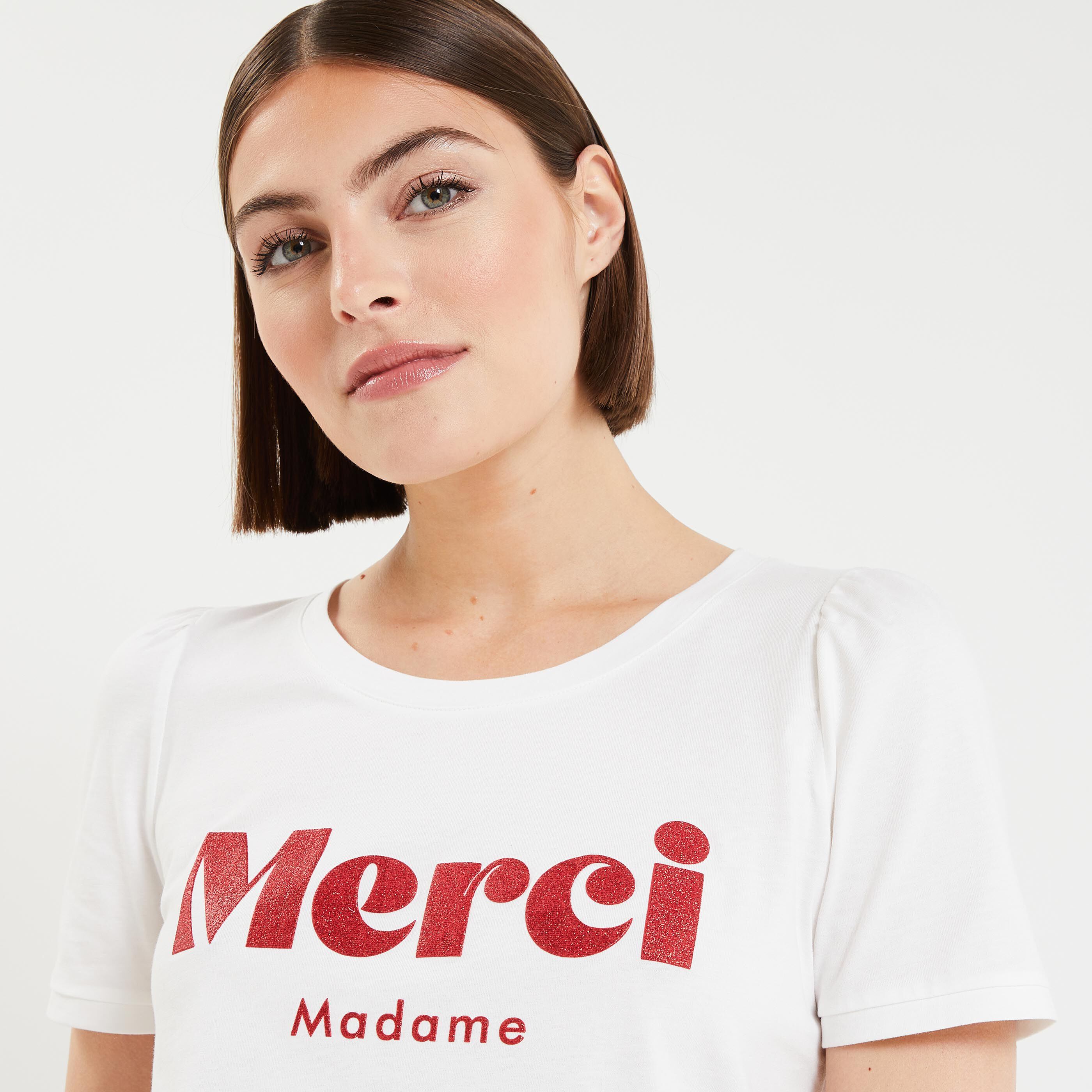 Tshirt message femme - BLANC CASSE
