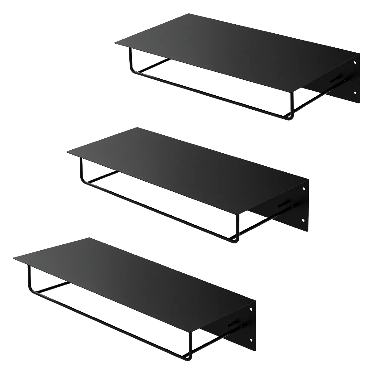 ML-Design Portemanteau mural avec étagère - Noir