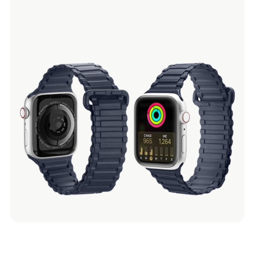 Apple Watch (42/41/40/38 mm) Silikon Sport Armband mit Magnetverschluss (Gelenkumfang: 165-230mm) - Blau