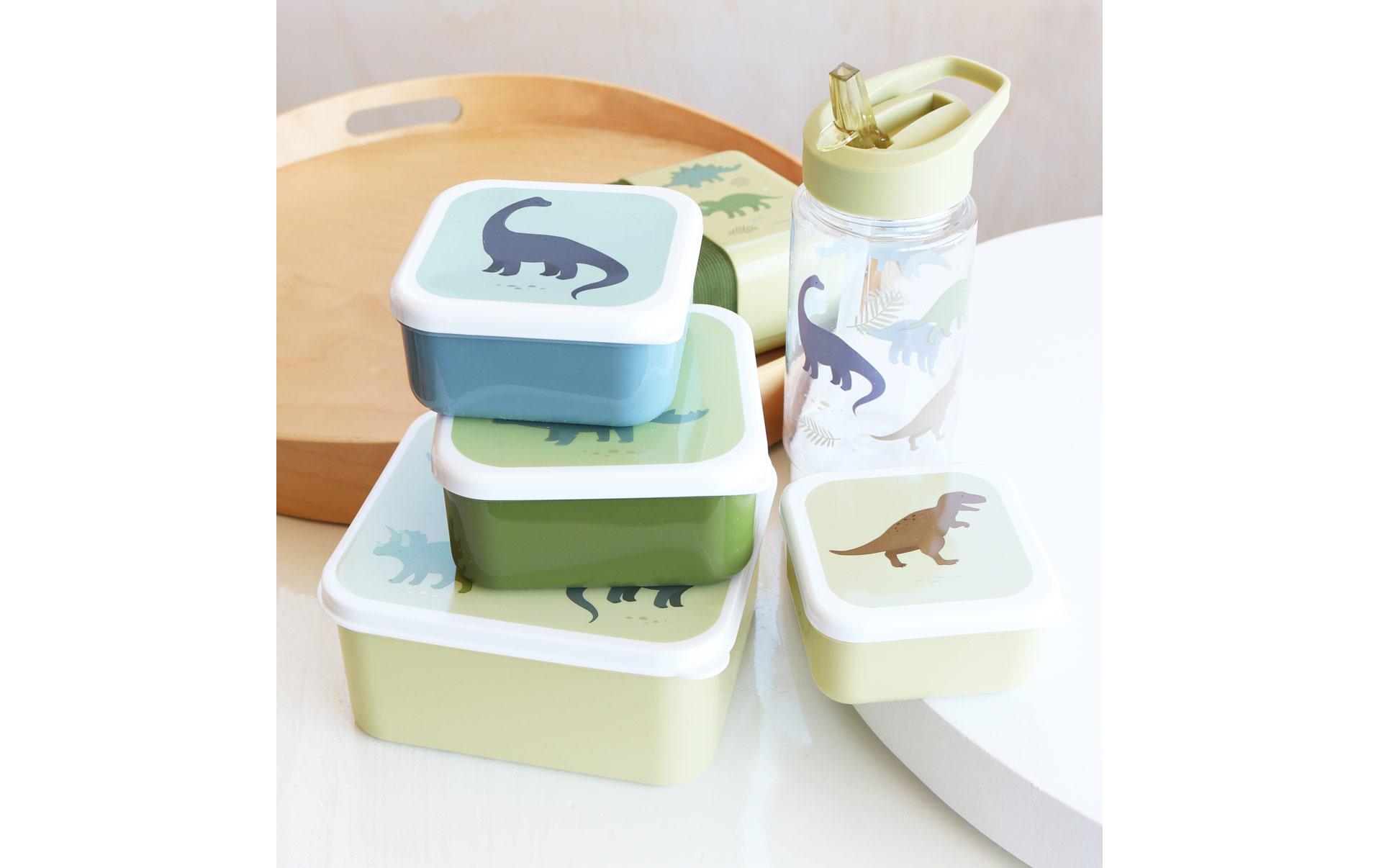Lunchbox & Snack Box Set DinosaurierLunch- und Snackbox Set mit praktischem Spender