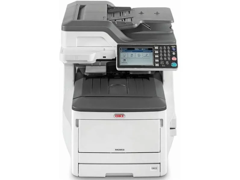 OKI MC853DN - Multifunktionsprinter - farve - LED - 297 x 431.8 mm (original) - A3 (medie) - op til 23 spm (kopiering) - op til 23 spm (udskriver) - 400 ark - 33.6 Kbps - USB 2.0, Gigabit LAN, USB vært